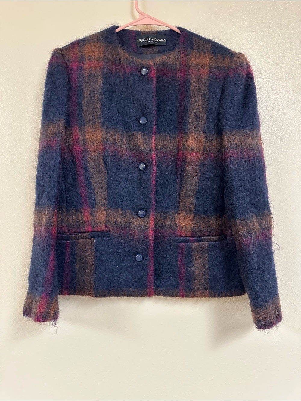 Vintage Herbert Grossman Union Made Wool Plaid Jacket